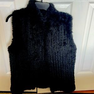Aqua faux fur vest